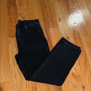 Abercrombie Women’s Ultra High Rise Ankle Straight Jeans- Black